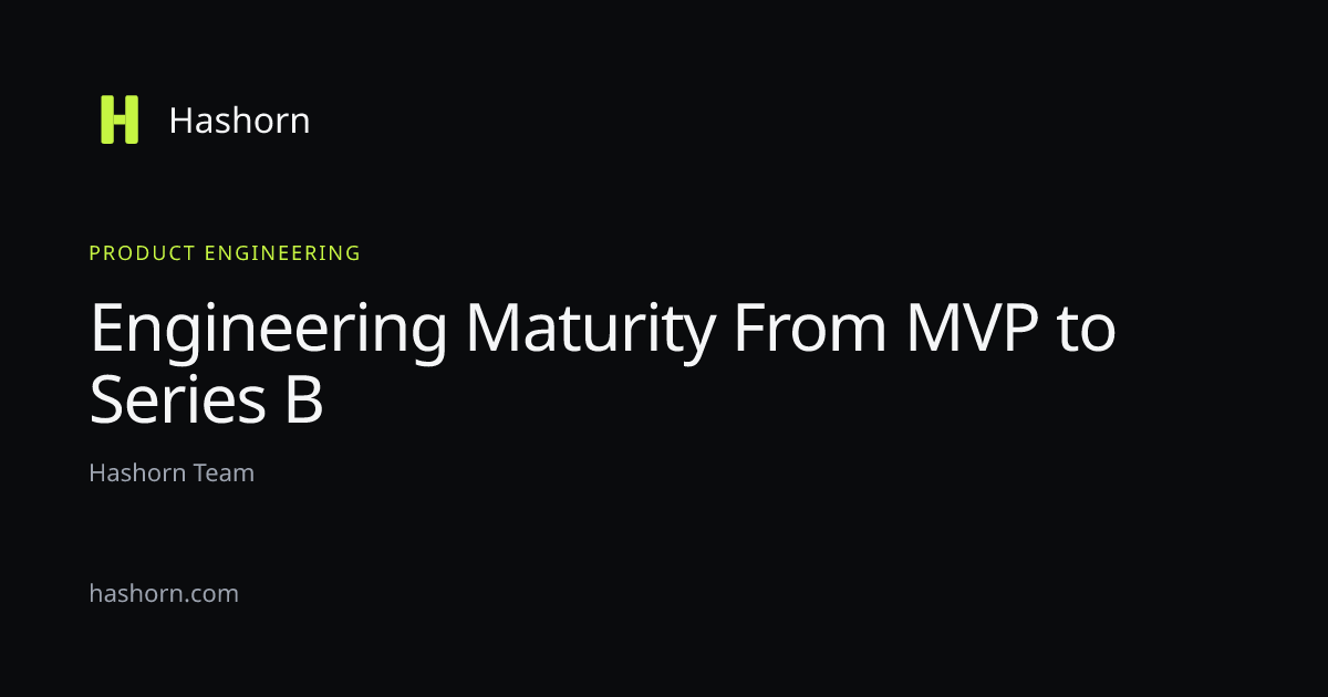 Engineering Maturity From MVP to Series B