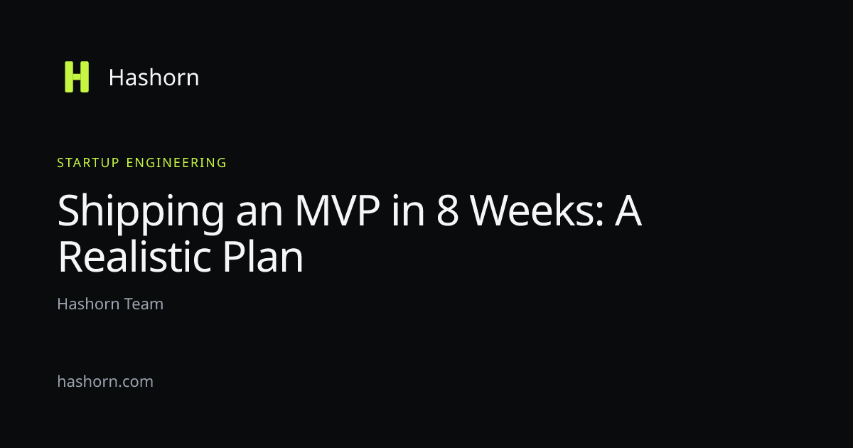 Shipping an MVP in 8 Weeks: A Realistic Plan